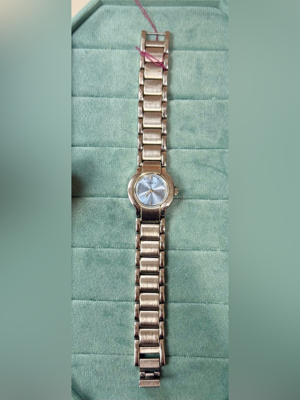Timex Silver Bracelet Watch with Blue Face